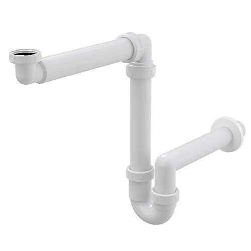 Badrumssifon - ALCA PLAST - A434 - Skapar utrymme - 40 mm utlopp - Vit