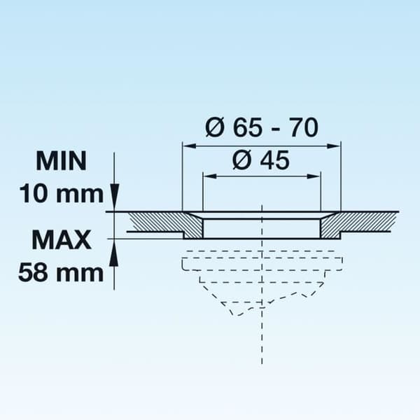 Sifon - LIRA - A.8274 - Utrymmesbesparande - Öppning för inspektion - Vit PVC