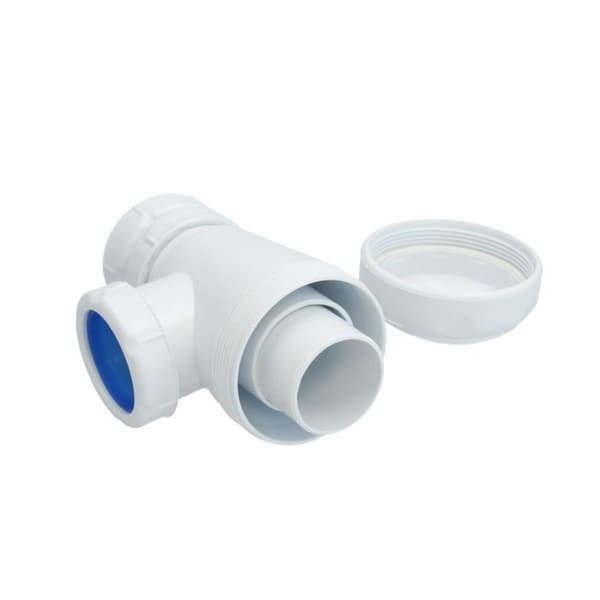 Diskbänksfälla - Fontastock tvättställsfälla - FSKFSI001 - Kort flaska Typ Sifon Utdragbar 1-1/2" 32/40, Vit
