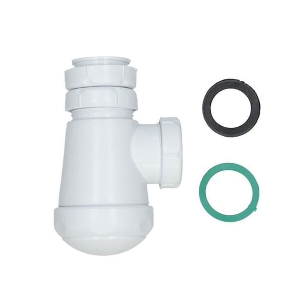 Diskbänksfälla - Fontastock tvättställsfälla - FSKFSI001 - Kort flaska Typ Sifon Utdragbar 1-1/2" 32/40, Vit