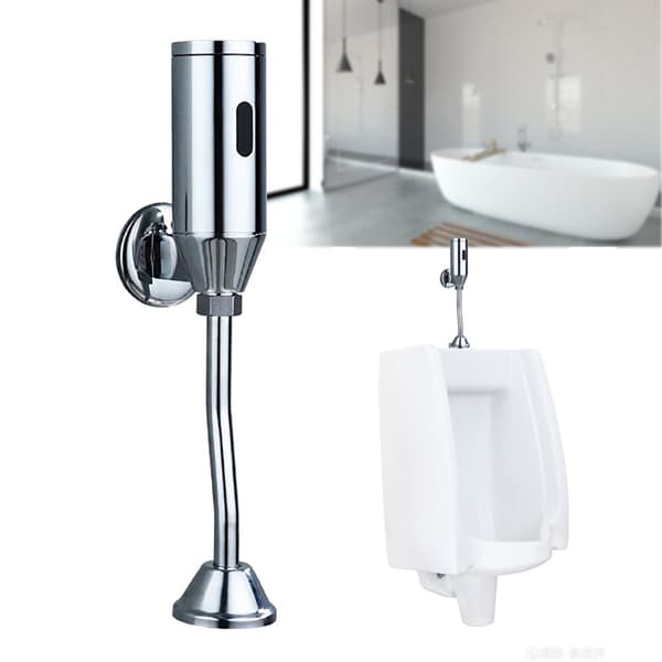 Berøringsfri toiletspuleventil, justerbar induktionsafstand, automatisk spuling, holdbar kobberkonstruktion.