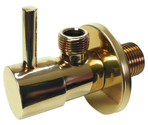 Guld vinkelventil 1/2"x3/8"", keramisk hoved