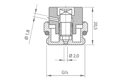 1/4” radiatorudluftningsventil, nøglebetjent