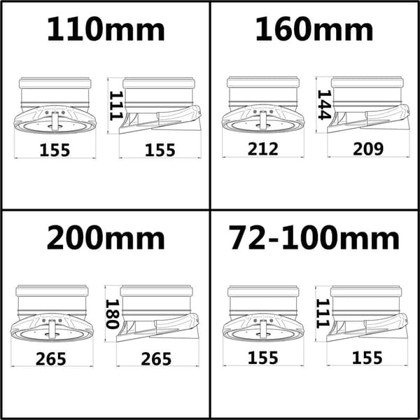 Päätyventtiili 160 mm (takaiskuventtiili)