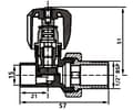 Miniatyrbillede 2 af 2: Radiatorventiltilførsel lige til lodning 15 mm