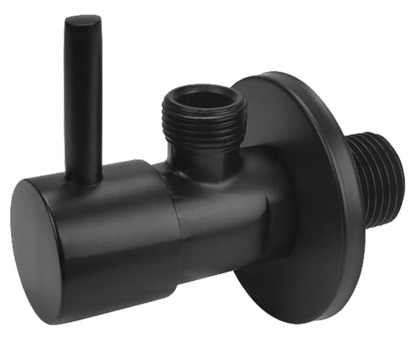 Sort vinkelafspærringsventil 1/2"x3/8"", keramiske hoveder