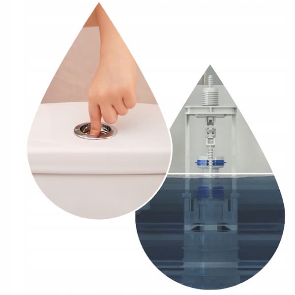 3/8 Huuhteluventtiili sivulle WC UNIVERSALille + kuvalliset ohjeet