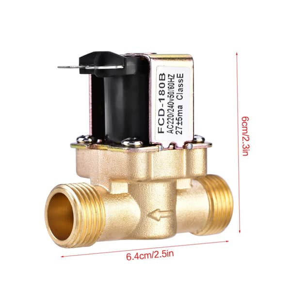 Messing elektrisk solenoidventil, AC 220V, vandstrømskontrol, holdbar og korrosionsbestandig