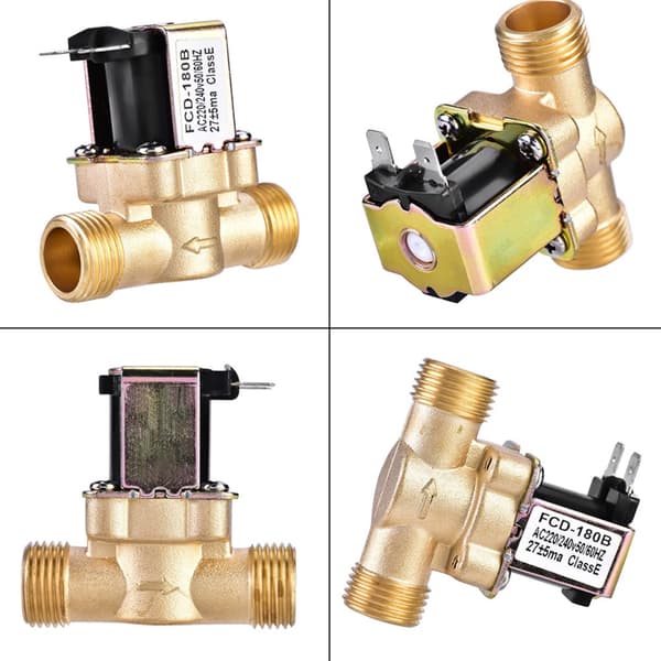 Messing elektrisk solenoidventil, AC 220V, vandstrømskontrol, holdbar og korrosionsbestandig