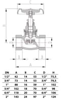 Miniatyrbillede 2 af 2: Støbejerns kugleventil til vand 1/2"