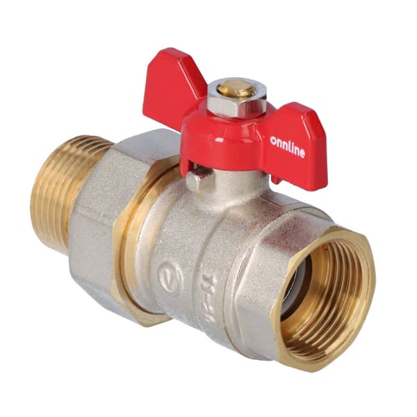 Forniklet standard kugleventil med pakdåse, PN16, 3/4 tommer PN16 med butterfly, N-SCREW version, 16 bar/120C