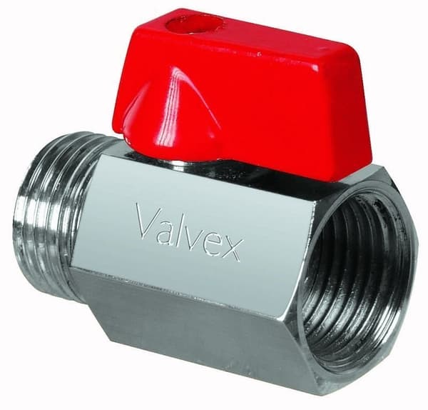 Förkromad MINI-kulventil (NW-version) 1/2 tum