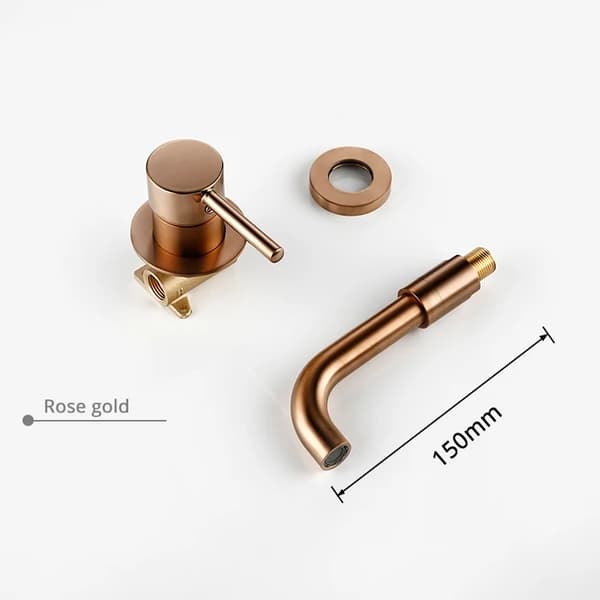 Väggmonterad Tvättställskran, Mattsvart, Enkel Handtag, RG-210mm