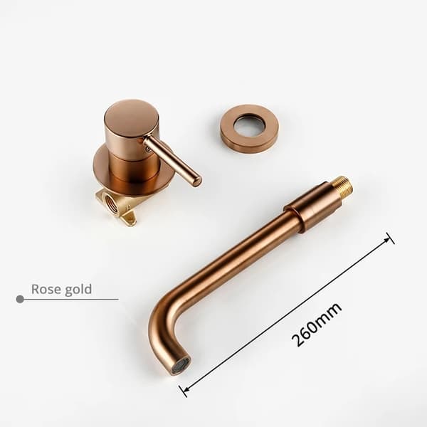 Väggmonterad Tvättställskran, Mattsvart, Enkel Handtag, RG-210mm