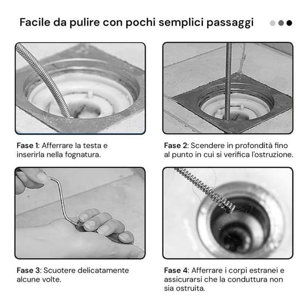 Avlare - furet - sugpropp Avilia - ND - Spiral rensrör Avlare för rör, Grå