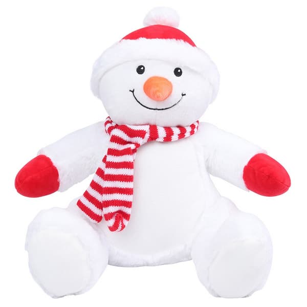 Mumbles Zippie Childrens/Kids Snowman Soft Toy White L