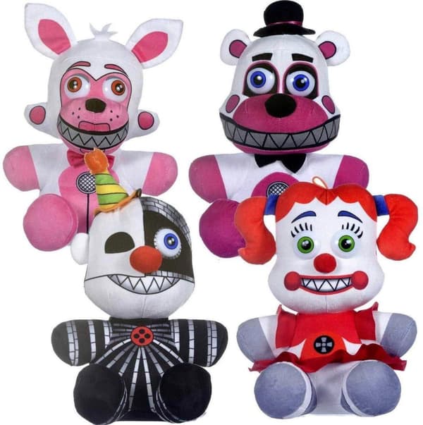 4-pakks fem netter på Freddy's Sister Location Kosedyr 25 cm