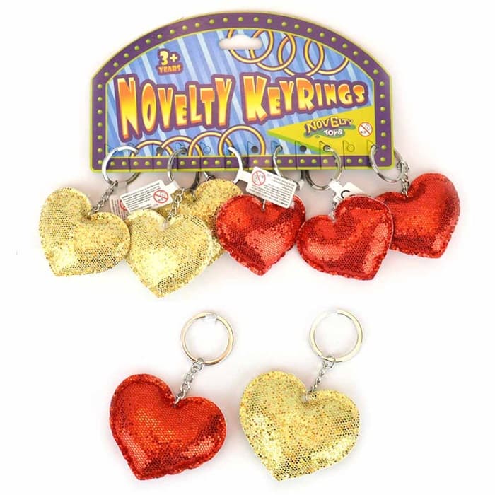 Keychain Nyckelring 52435 Soft Glitter Heart Hjärta 6x7cm Välj rest 1