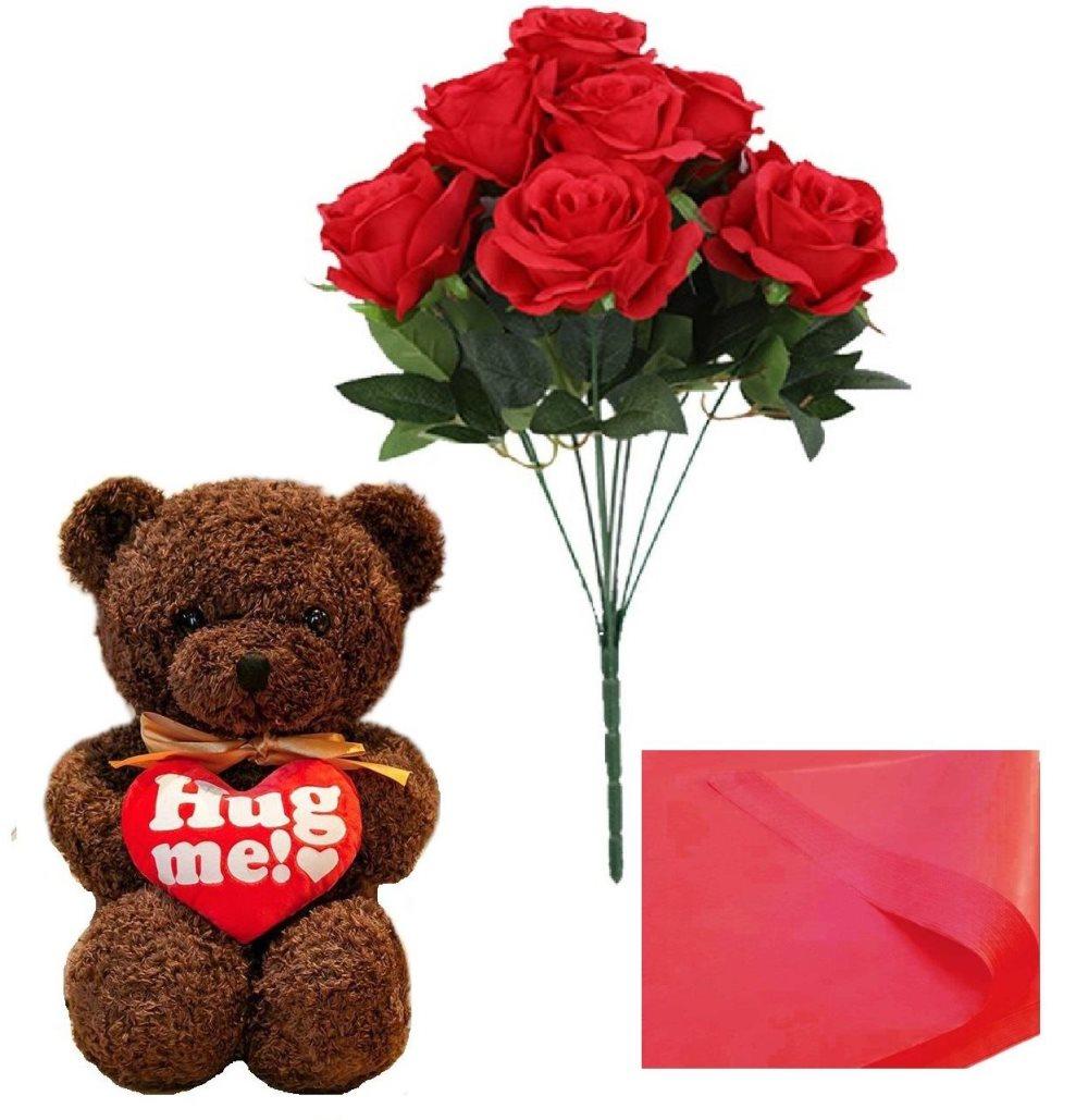 Gosedjur 30cm o Rosor Bukett 42cm. Hug me! Alla hjärtans dag