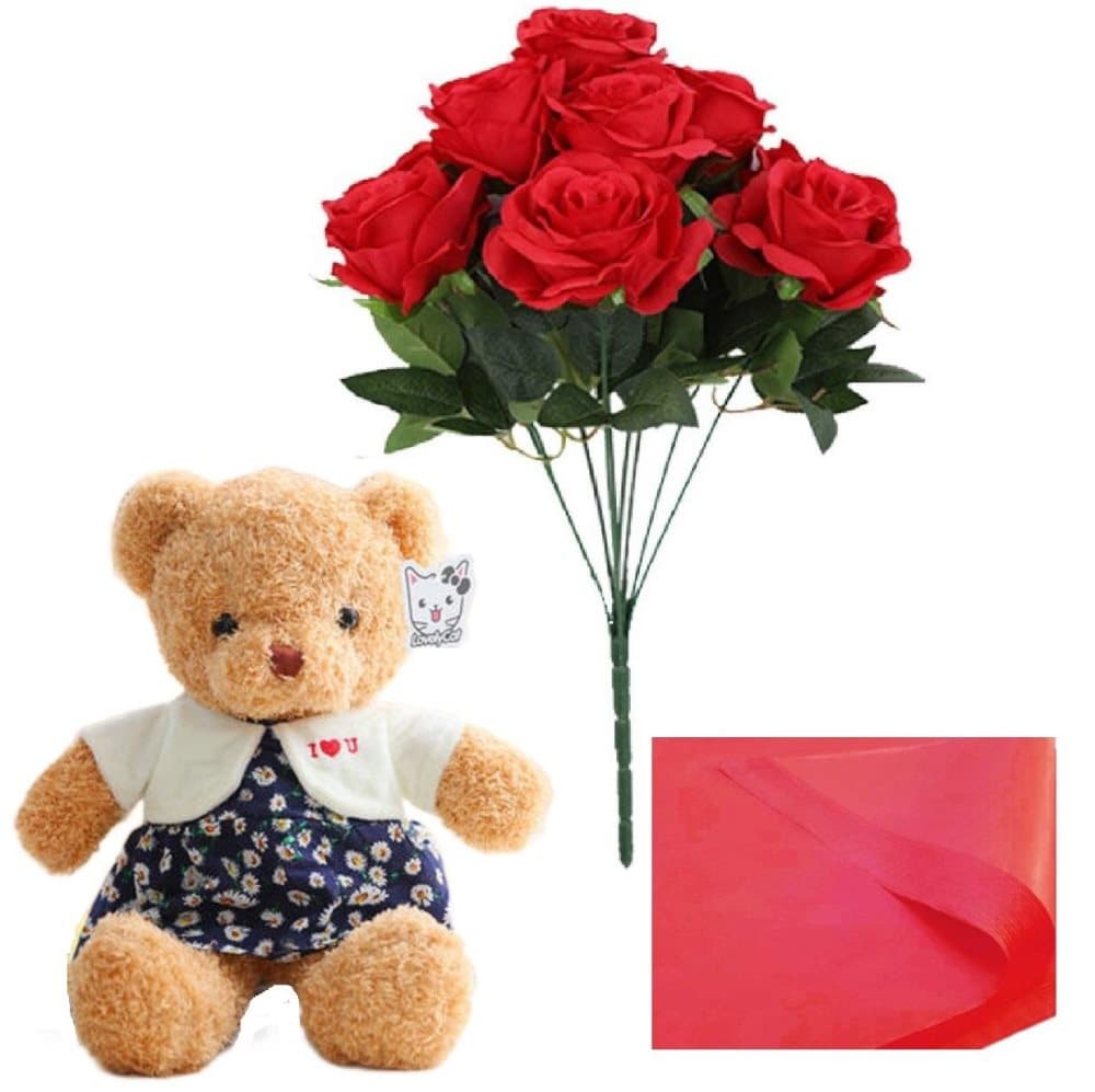 Gosedjur 30cm o Rosor Bukett 42cm. i L U! Morsdag