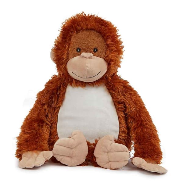Mumbles Zipped Orangutan Plush Toy Orange/White L