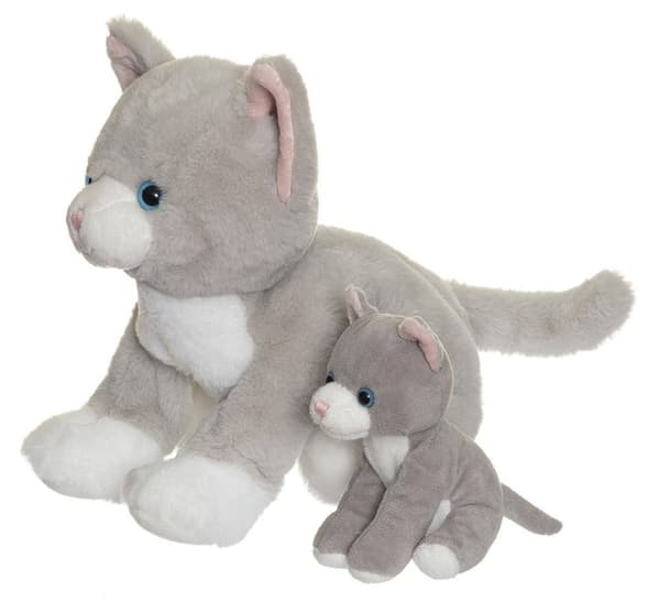 Teddykompaniet Katten Tuva med unge Mjukdjur