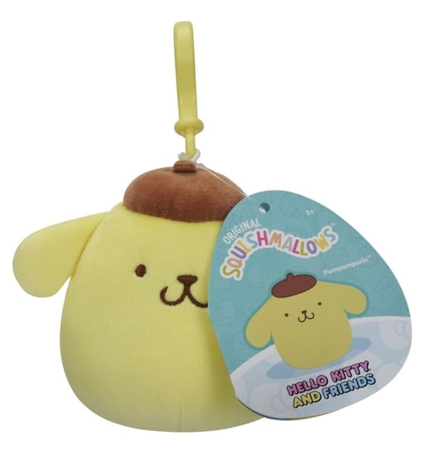 Squishmallows 9cm Clip on Hello Kitty and Friends Pompompurin