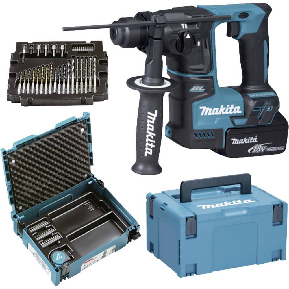 -Batteri borehammer Makita DHR171FJX1 inkl. ekstra batteri, Kuffert