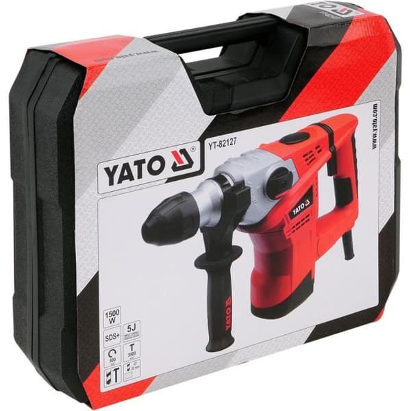 Yato YT-82127, SDS Plus, 3,2 cm, 3900 rpm, 5 J, svart, röd, 1500 W