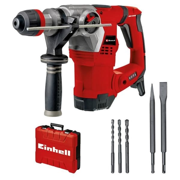 Einhell Slaghack TE-RH 32 4F Kit (1250 W, 5J, SDS-Plus, med 3 bor: spetsiga och platta mejslar)