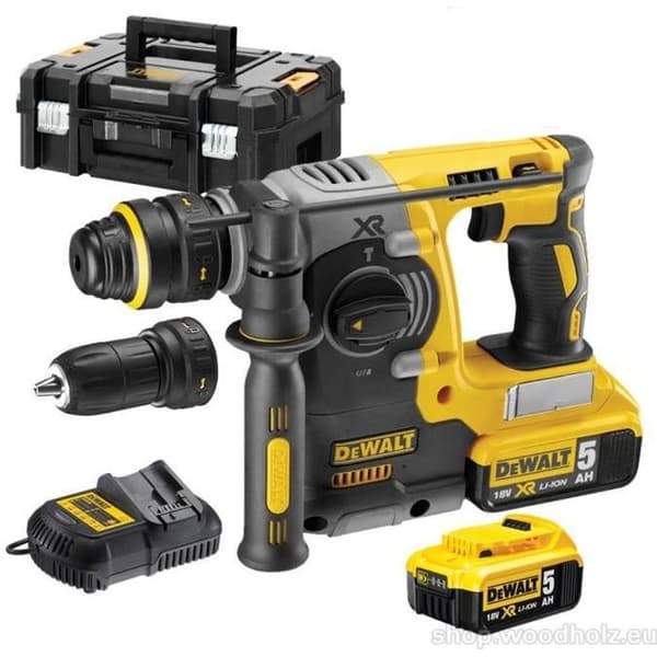 DEWALT DCH274P2T SDS-Plus borrhammare s. tråd 3 lägen 18V 5Ah 2 batterier + chuck
