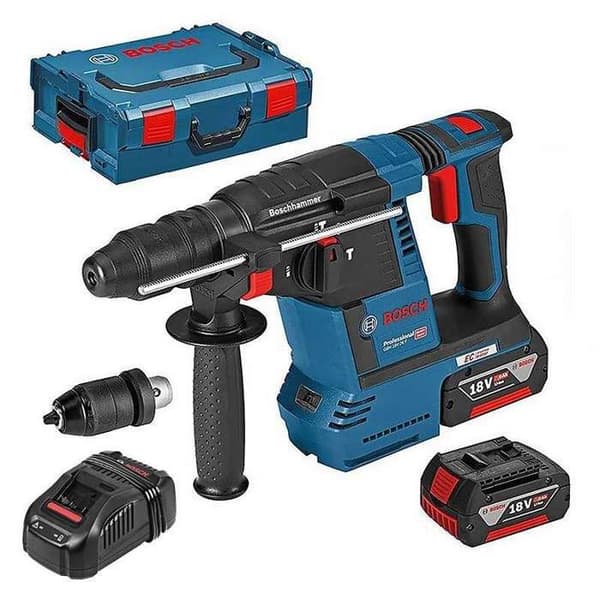 Bosch sladdlös borrhammare SDS-plus GBH 18V-26 F, inkl 2 x 5,0 Ah Li-Ion batteri, L-BOXX - 0611910007