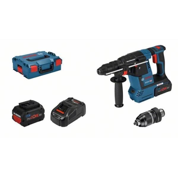 Trådlös borrhammare - BOSCH PROFESSIONAL - GBH 18V-26F - 2,6 J - 2 ProCore 5,5Ah-batterier - KickBack Control