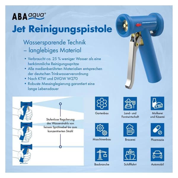 Aba beul - 58070.006.2 - ABA Aqua Jet rengöringspistol med vattentät G 3/4 utvändig gänga