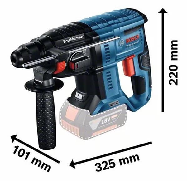 SDS-Plus perforator Bosch Professional GBH 18V-21, 0 – 5 100 cps/min, 2J utan batteri eller laddare i L-Boxx - 0611911101
