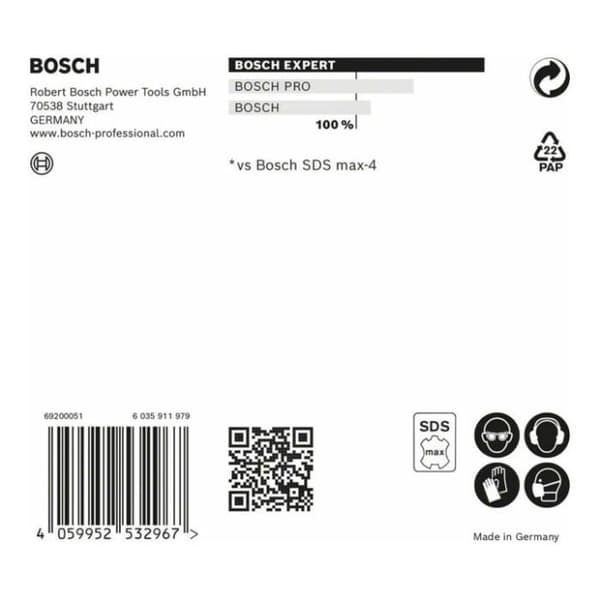 BOSCH PROFESSIONAL perforator - Expert SDS max-8X - 1600W - 11 joule - 5000 cps/min