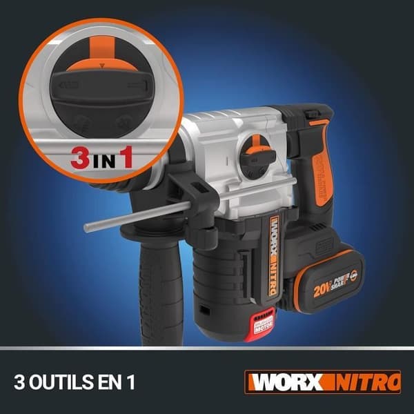 WORX NITRO - Sladdlös borstsless borrhammare - 20V-4Ah - WX380