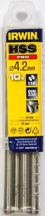 Metallborr HHS 4,2 mm IRWIN 10 st.