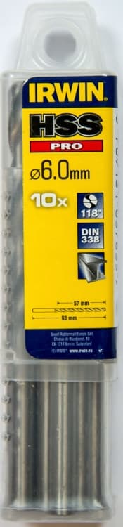 HSS 6 mm metalbor IRWIN 10 stk.