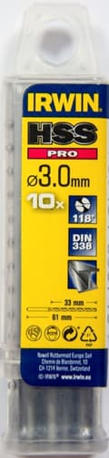 Miniatyrbillede 1 af 4: Metalbor HHS 3,0 mm IRWIN 10 stk.