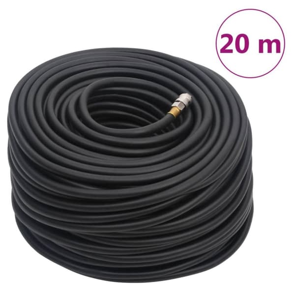 vidaXL Luftslang hybrid svart 20 m gummi och PVC