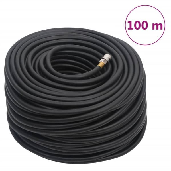 vidaXL hybrid luftslange 100 m gummi og PVC sort