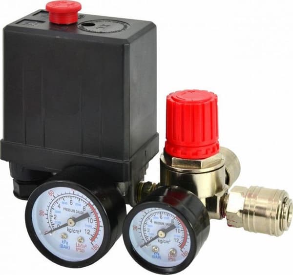 Tillbehör för pneumatik Awtools - AW10207 - Tryckomkopplare kompressor 230V 2 ingångar 1/4