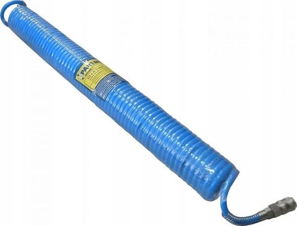 Partner - PA-1065-5M - Spiralrör i polyuretan 6,5 mm x 5 m med snabbkopplingar 1/4 (max tryck 15 bar)