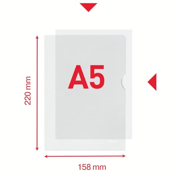 Aktmapp ESSELTE A5 0,115 klar 100/fp