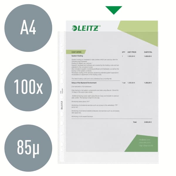 Plastficka LEITZ PP 0,07 A4 500st