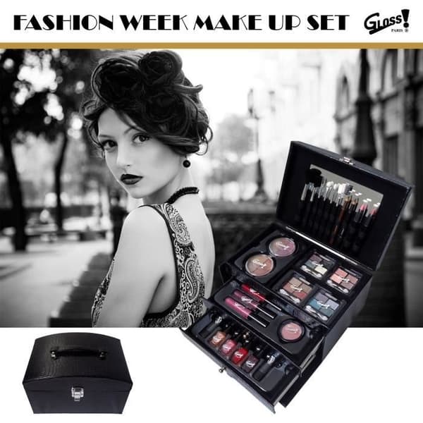 Snygg Essential-kollektion premium sminkfodral presentset - 57 st