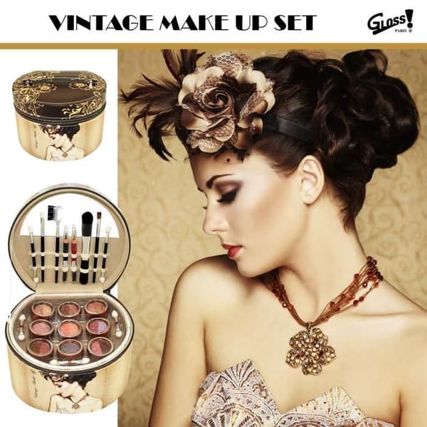 GLOSS - Vintage sminkfodral - 36 delar