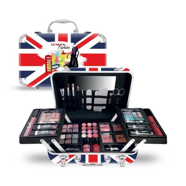 Sminklåda - GLOSS - London Collection - 62 delar - Resväska format - Svart
