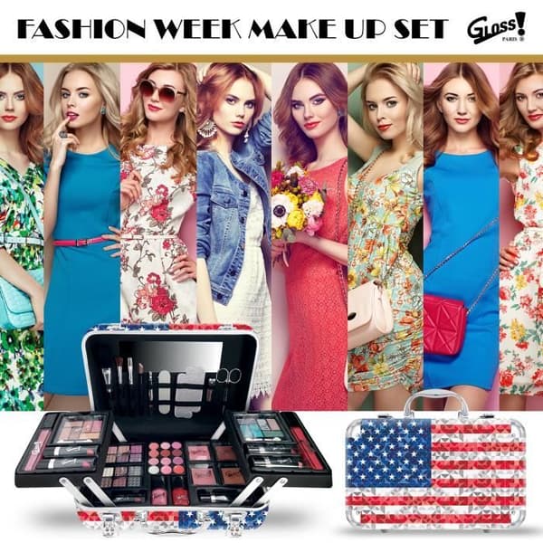 Sminkset - Fashion Victim - Diamond USA - 48st - Väska - Rosa
